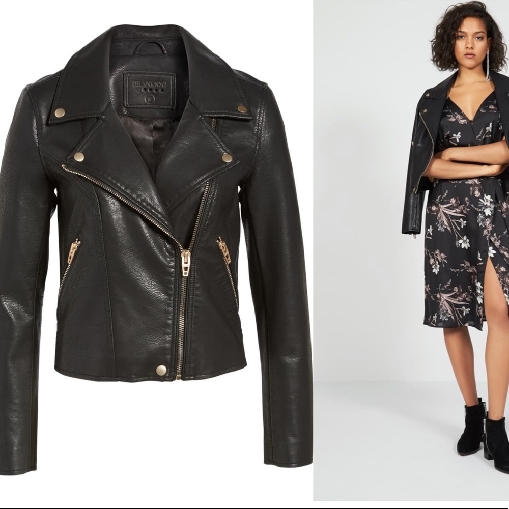 Blank NYC feux leather moto jacket